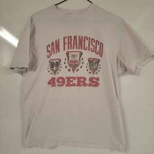 San Francisco 49ers NFL Team Apparel Small Off White Faded Cream Tshirt